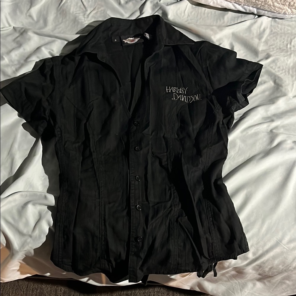 Harley-Davidson Black Casual Button Down Shirt